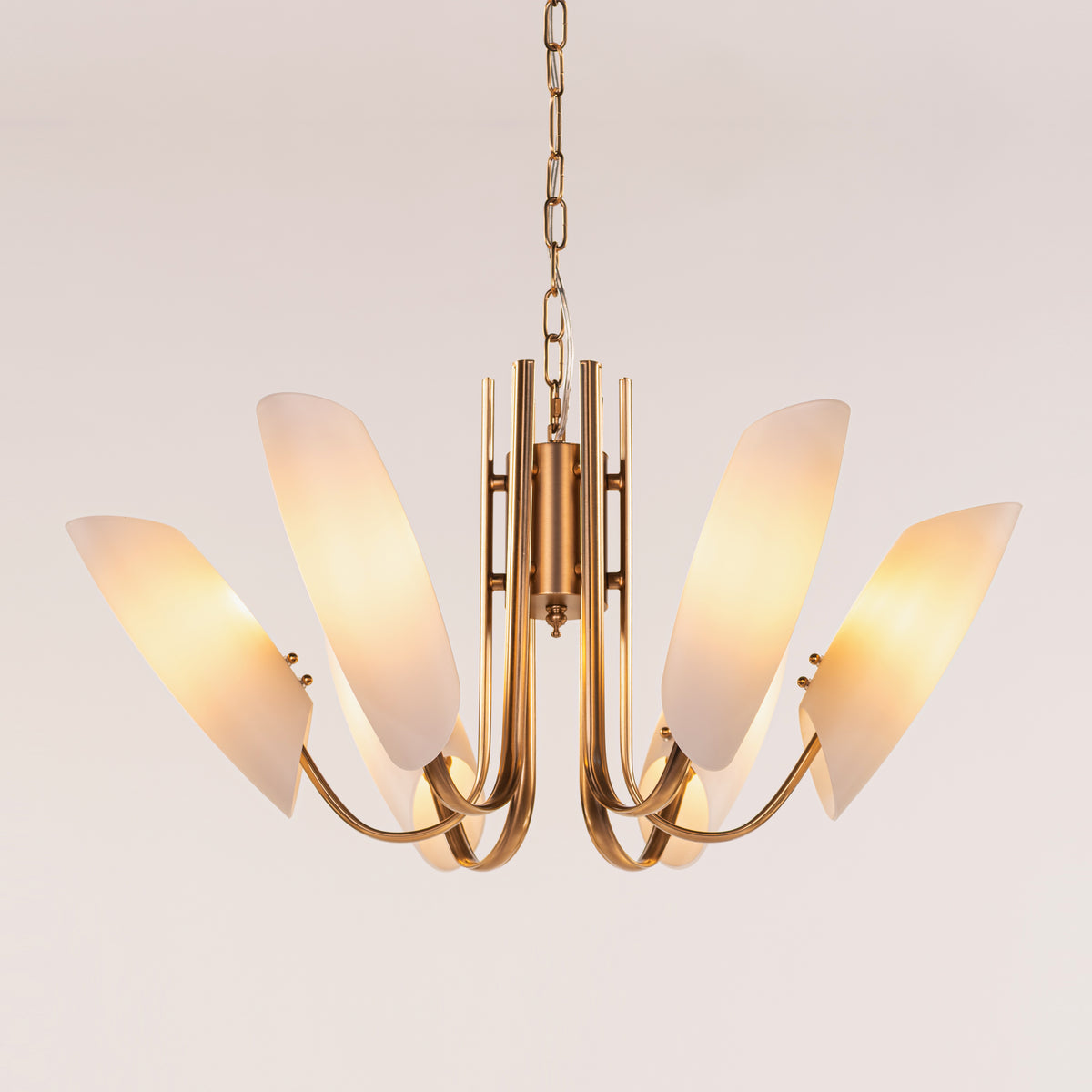 Silvana (Gold, White) Frosted Glass  Chandelier