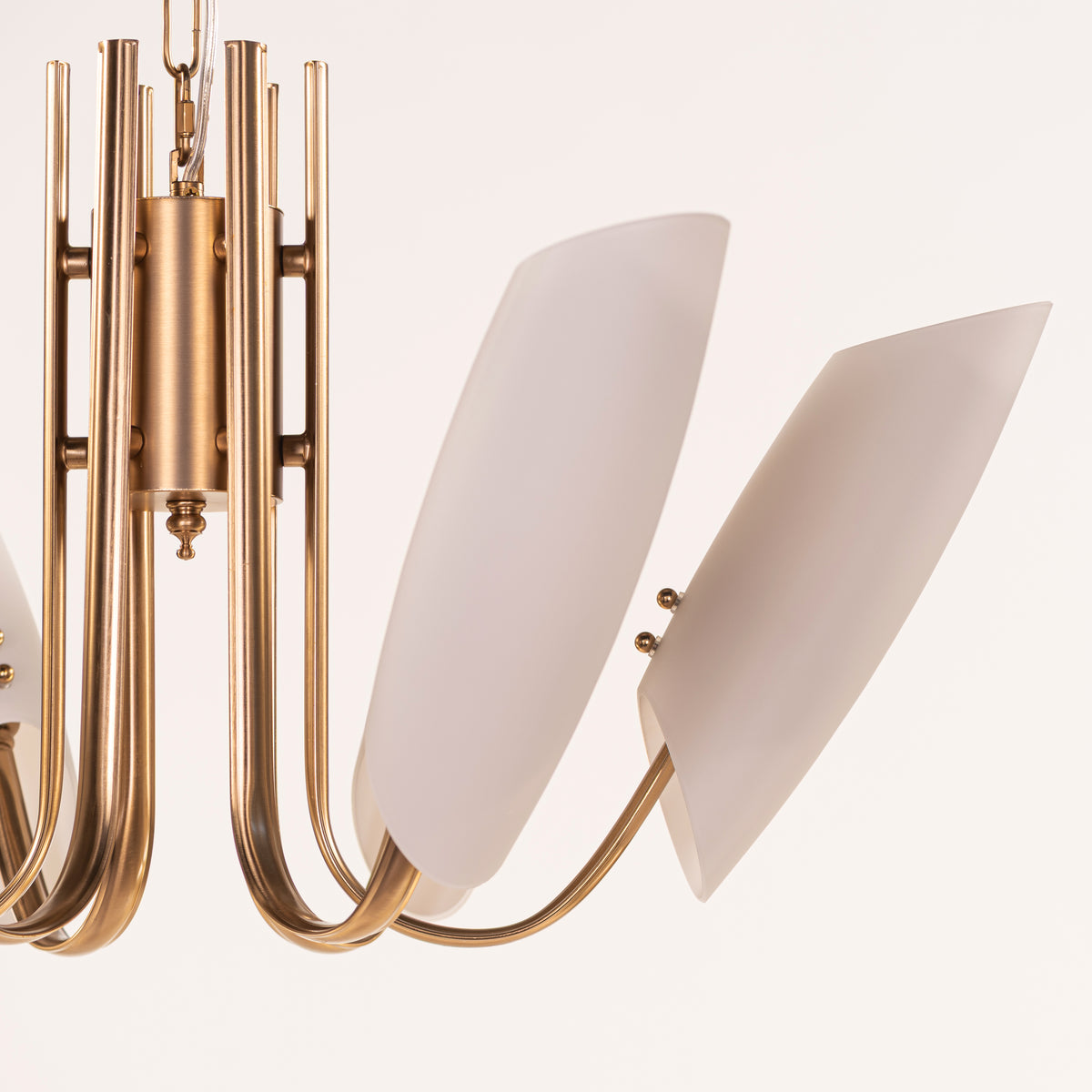 Silvana (Gold, White) Frosted Glass  Chandelier
