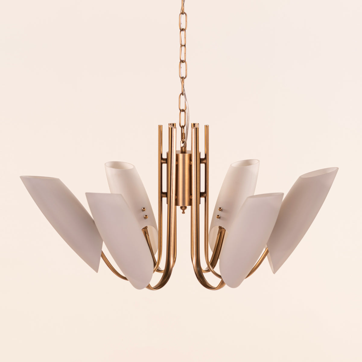 Silvana (Gold, White) Frosted Glass  Chandelier
