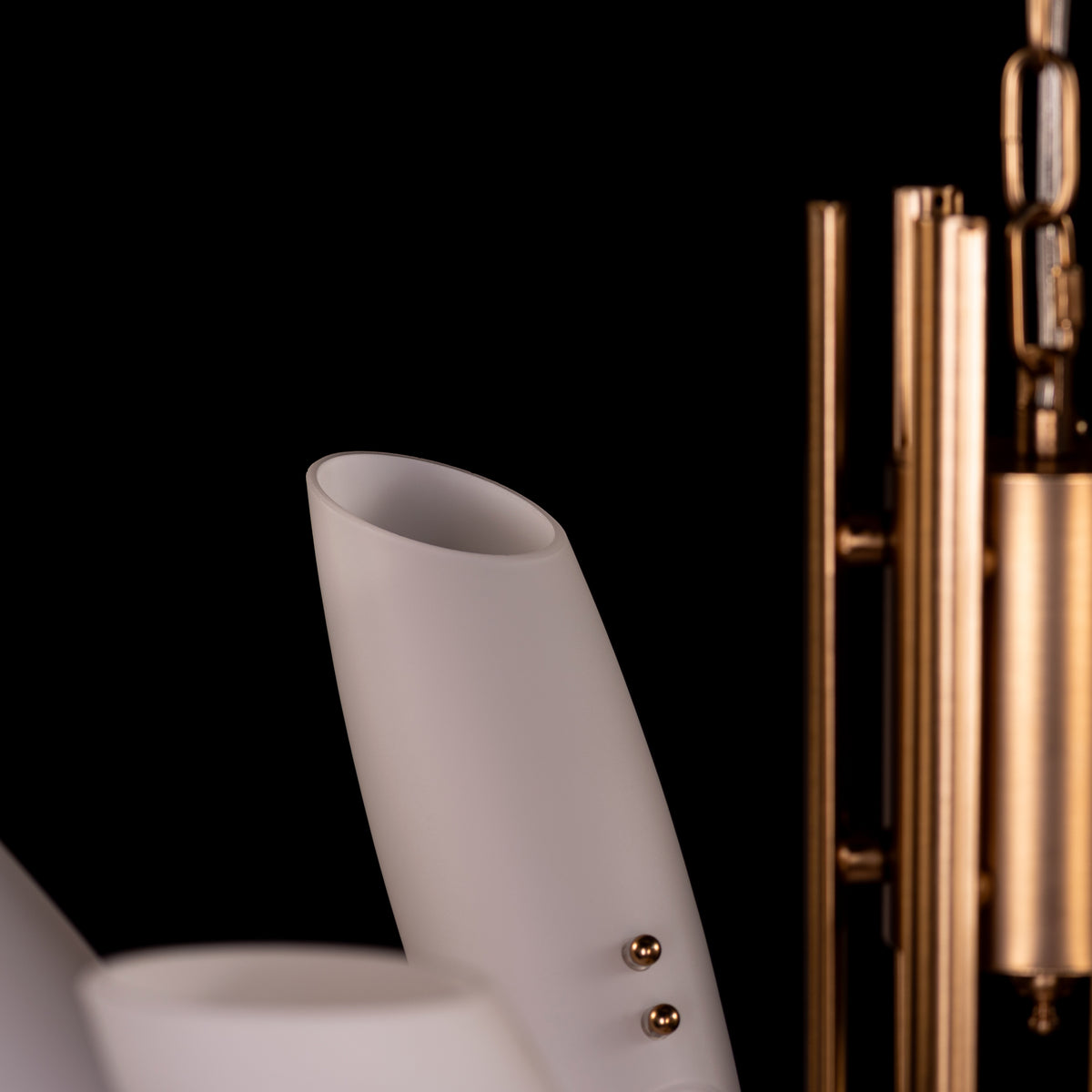Silvana (Gold, White) Frosted Glass  Chandelier