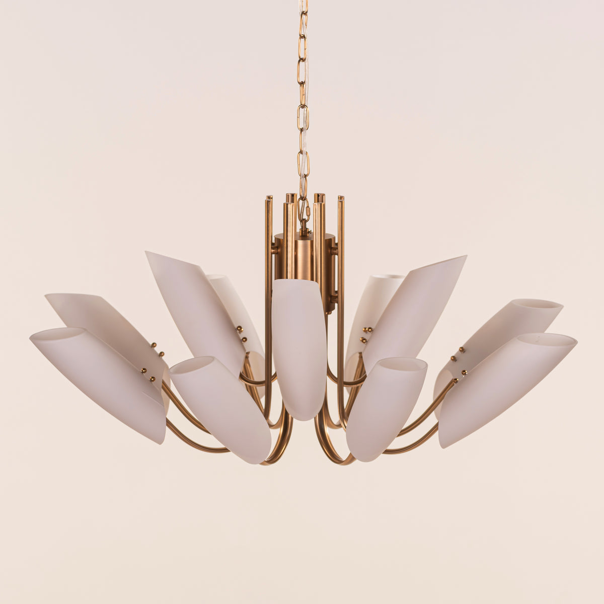 Silvana (Large,  Gold & White) Frosted Glass Chandelier