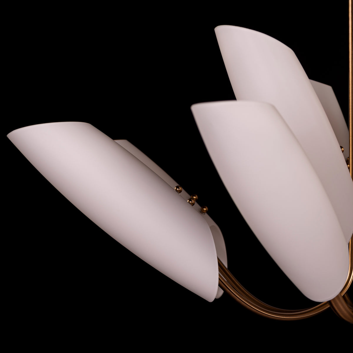 Silvana (Large,  Gold & White) Frosted Glass Chandelier
