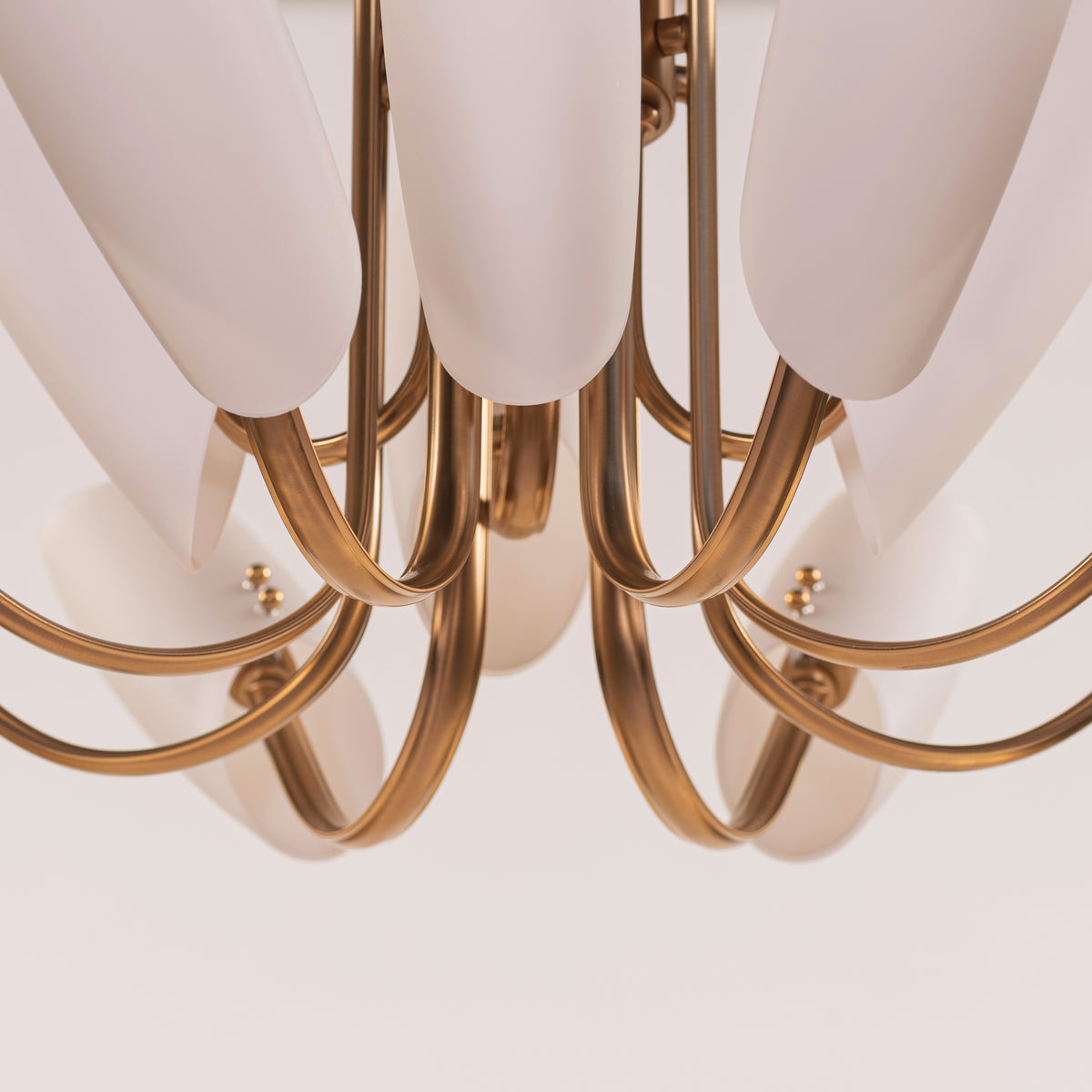 Silvana (Large,  Gold & White) Frosted Glass Chandelier