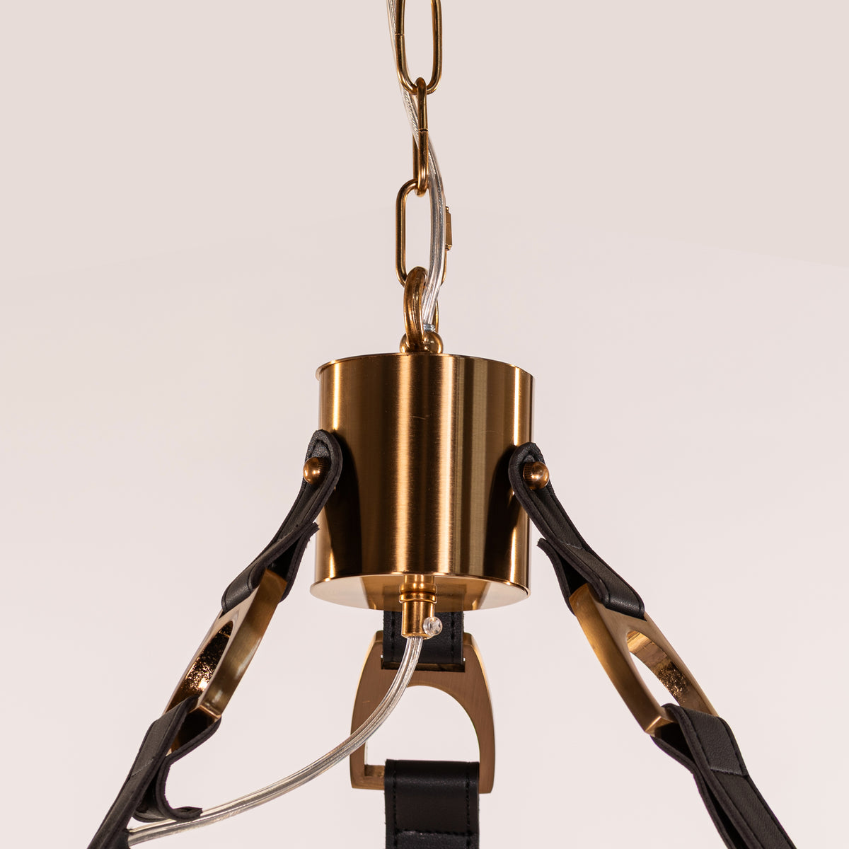 Ink & Ember (Black, Gold, White) Faux Leather Chandelier