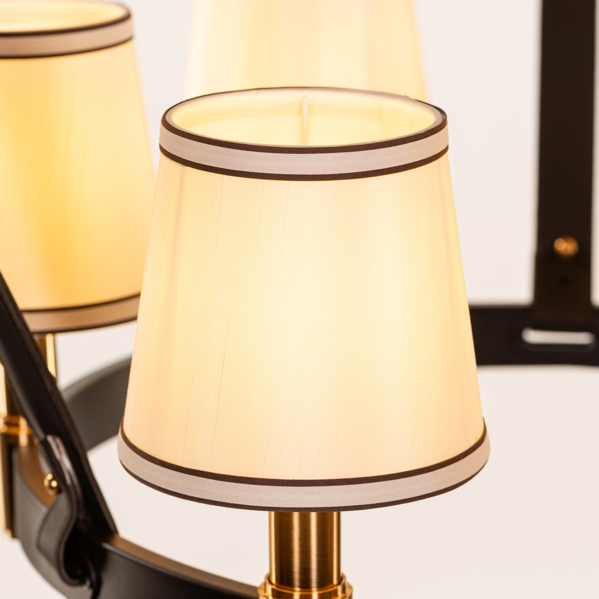 Ink & Ember (Black, Gold, White) Faux Leather Chandelier