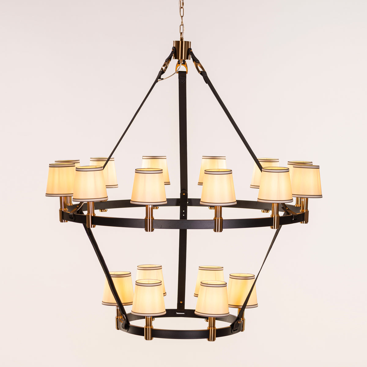 Ink & Ember (Black, Gold, White) Faux Leather Chandelier