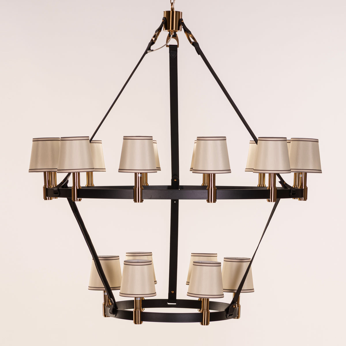Ink & Ember (Black, Gold, White) Faux Leather Chandelier