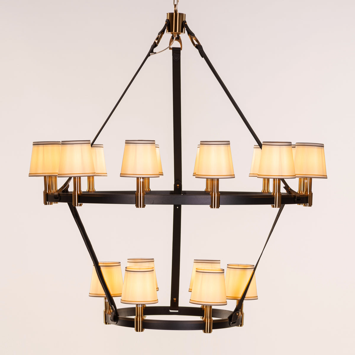 Ink & Ember (Black, Gold, White) Faux Leather Chandelier