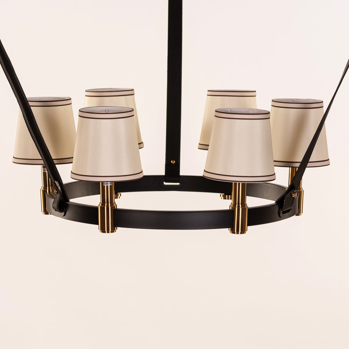 Ink & Ember (Black, Gold, White) Faux Leather Chandelier