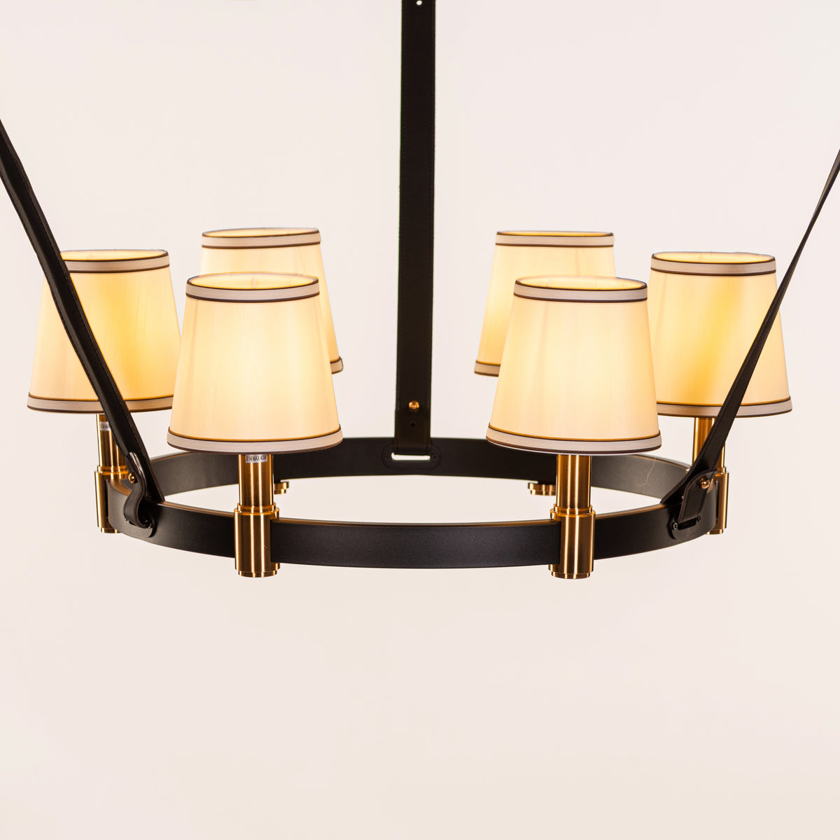 Ink & Ember (Black, Gold, White) Faux Leather Chandelier