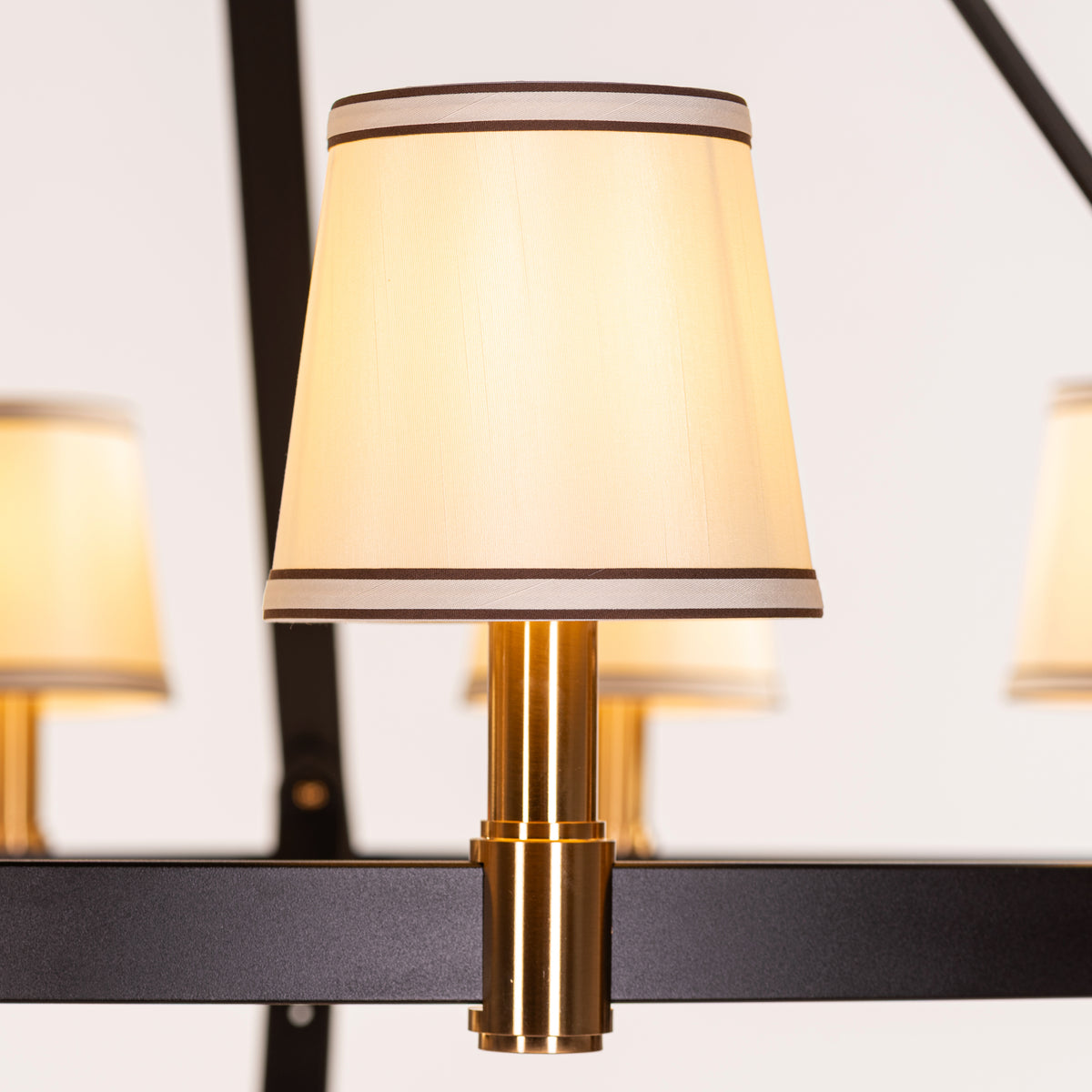 Ink & Ember (Black, Gold, White) Faux Leather Chandelier