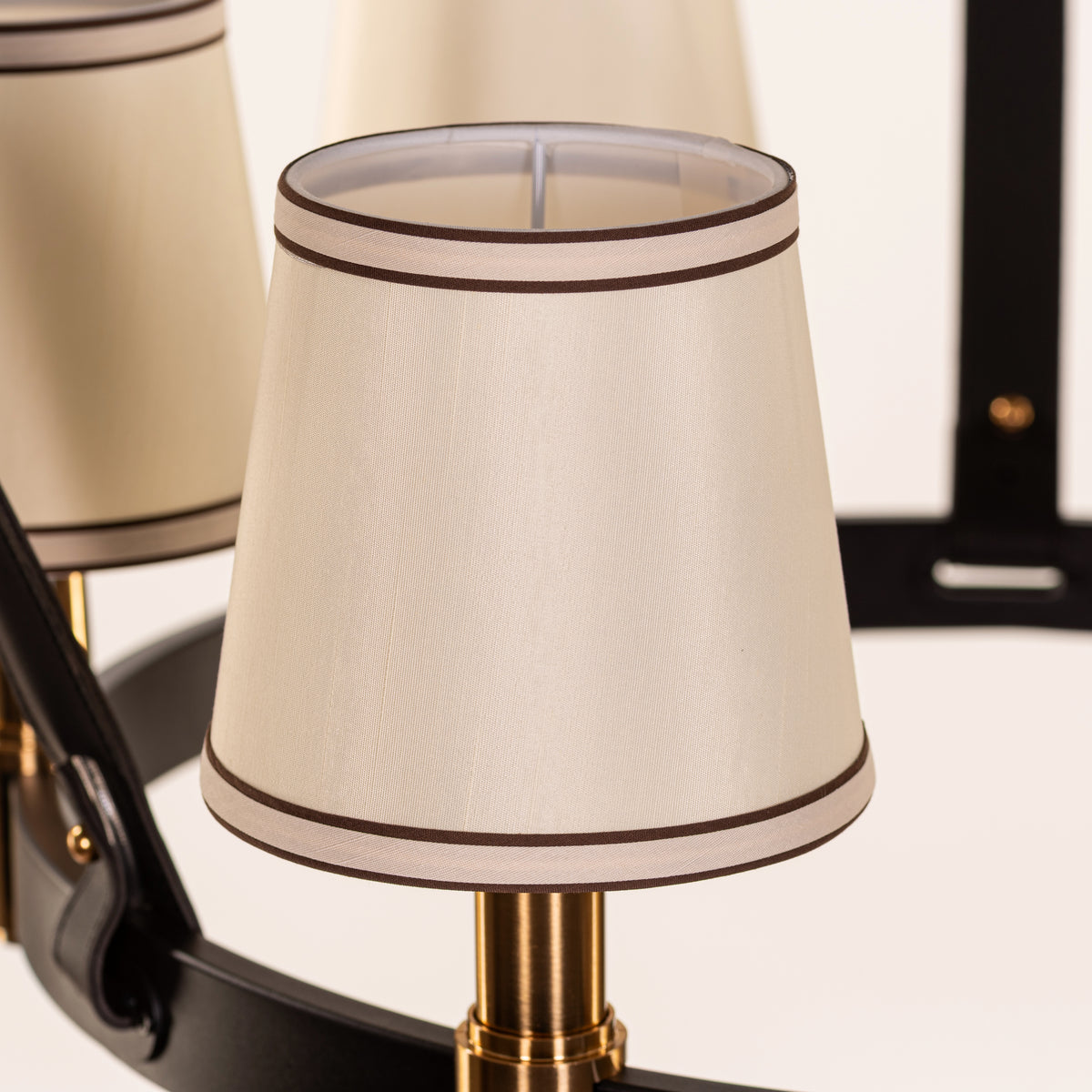 Ink & Ember (Black, Gold, White) Faux Leather Chandelier