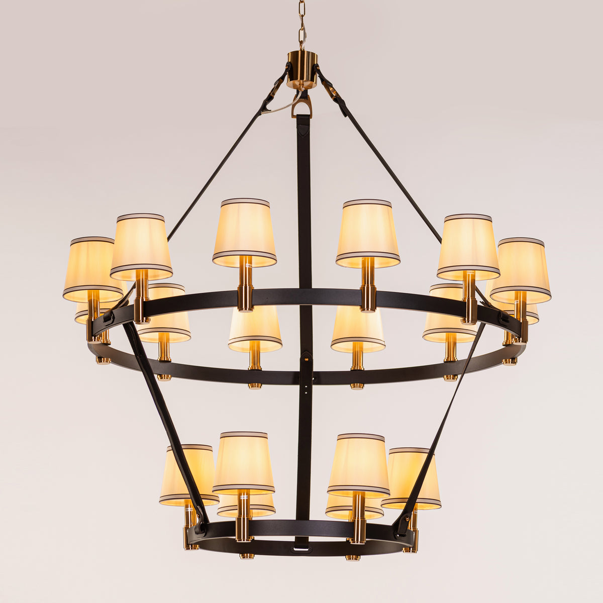Ink & Ember (Black, Gold, White) Faux Leather Chandelier