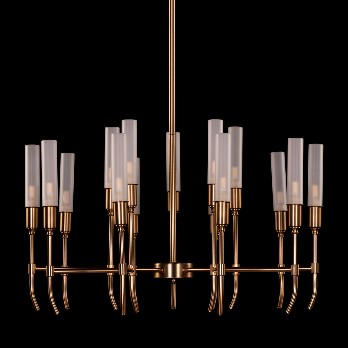 Cavendish (Round, Gold) Frosted Glass Chandelier