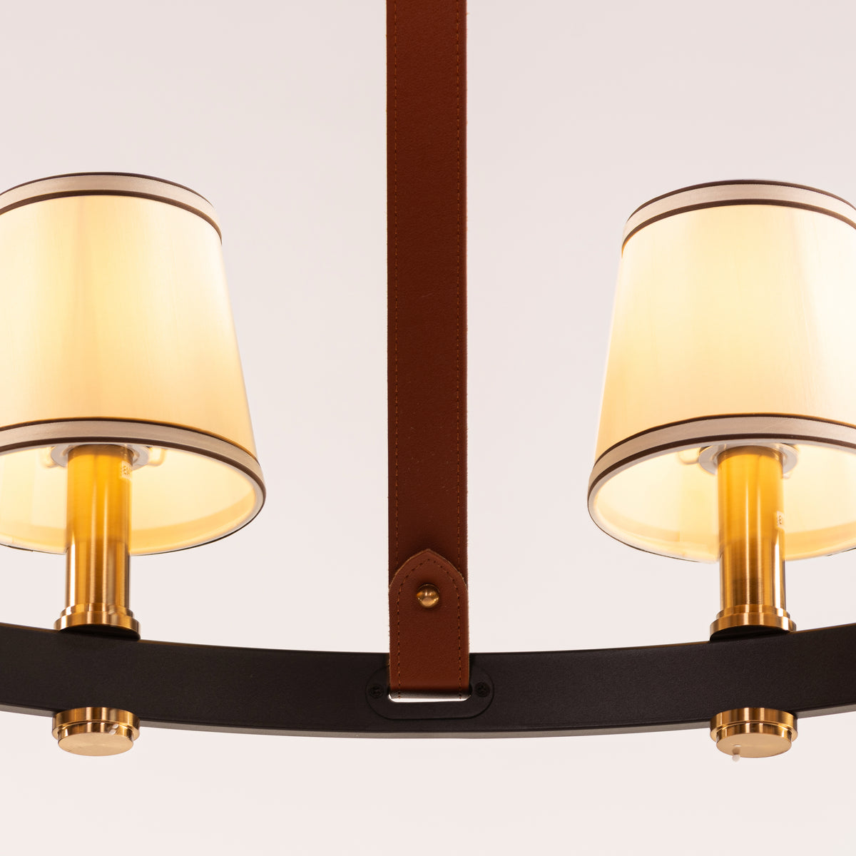 Ink & Ember (Black, Brown, White) Faux Leather Chandelier