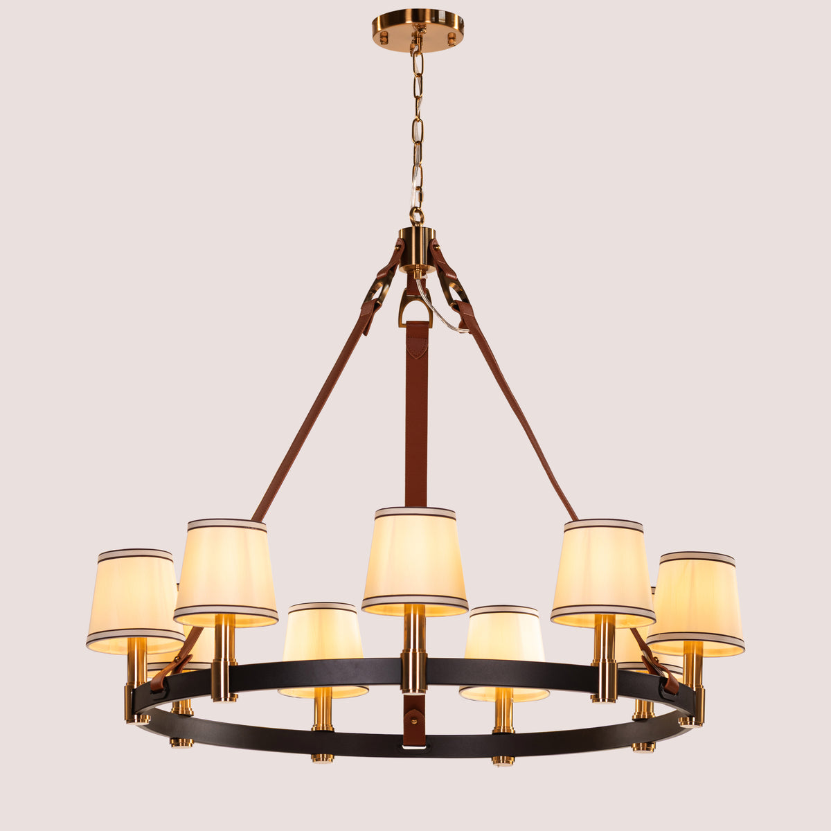 Ink & Ember (Black, Brown, White) Faux Leather Chandelier