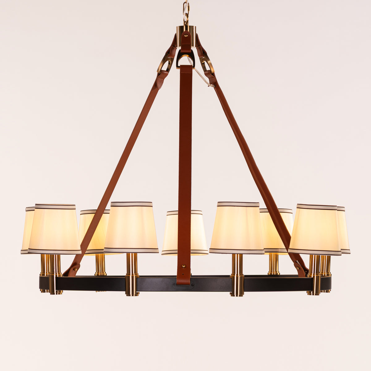 Ink & Ember (Black, Brown, White) Faux Leather Chandelier