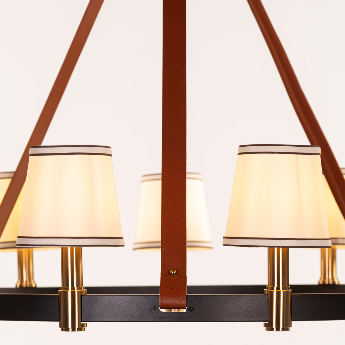 Ink & Ember (Black, Brown, White) Faux Leather Chandelier
