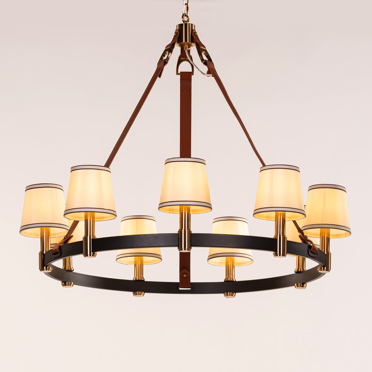 Ink & Ember (Black, Brown, White) Faux Leather Chandelier
