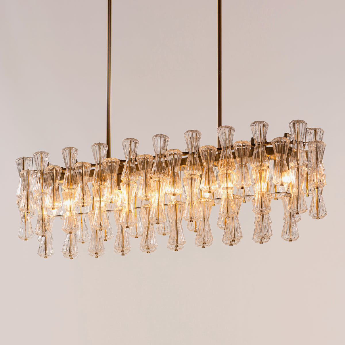 Light Rain (Gold, Textured) Glass Chandelier