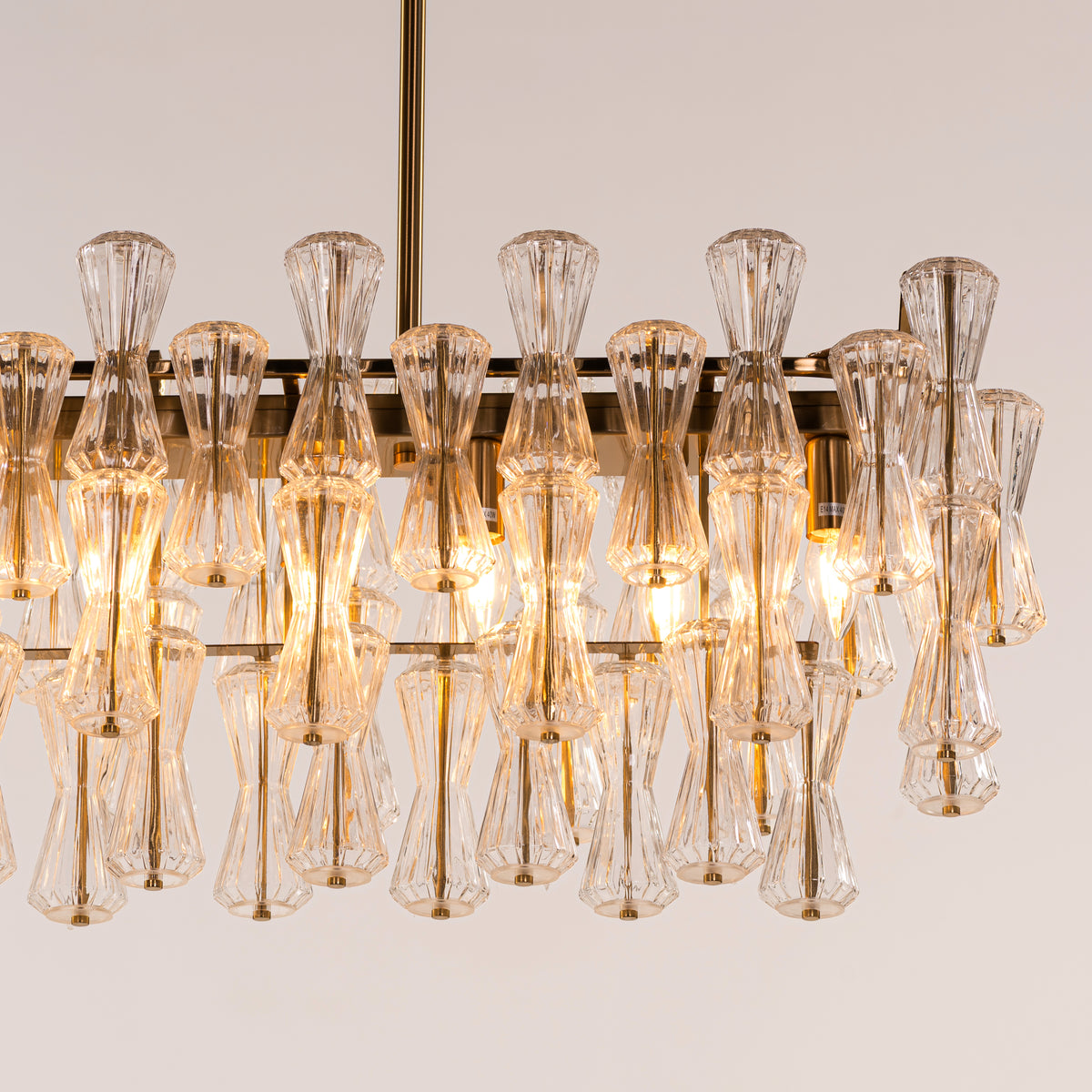 Light Rain (Gold, Textured) Glass Chandelier