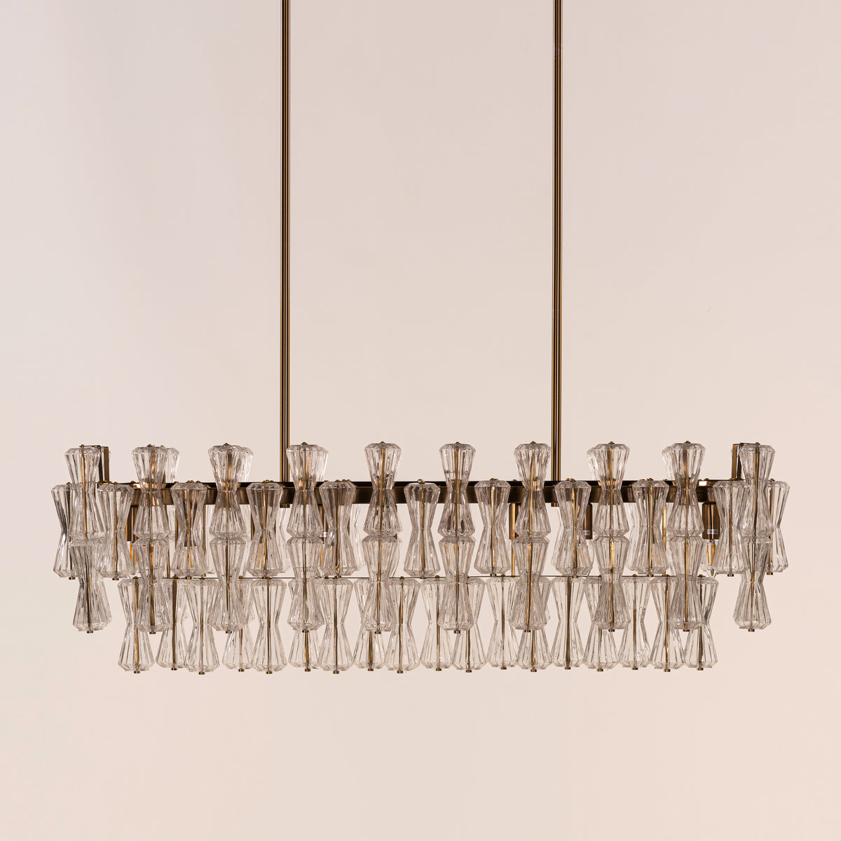 Light Rain (Gold, Textured) Glass Chandelier