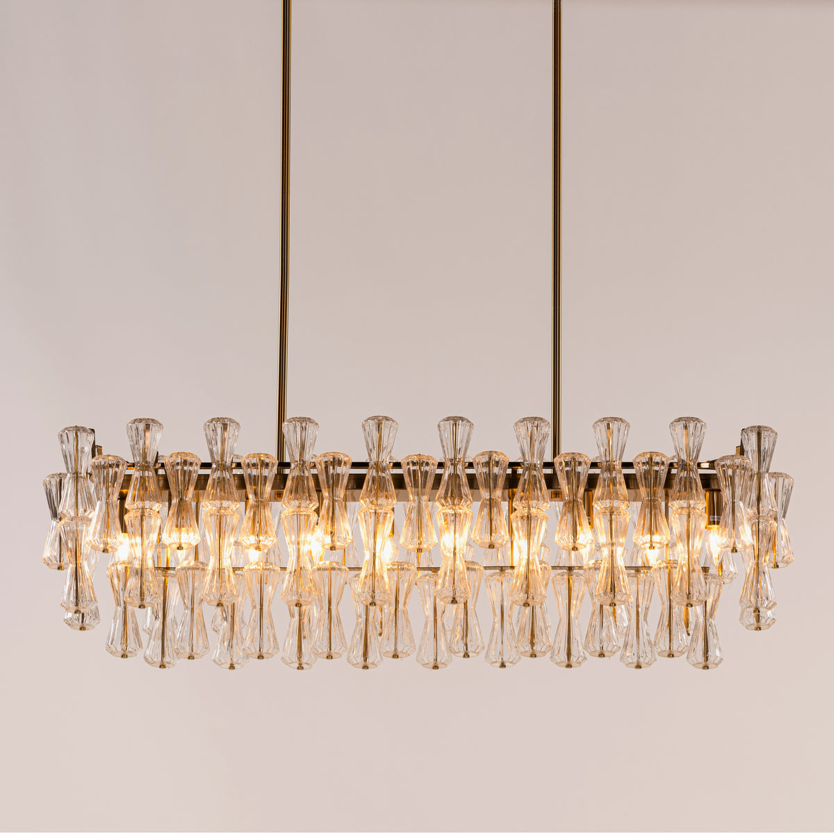 Light Rain (Gold, Textured) Glass Chandelier