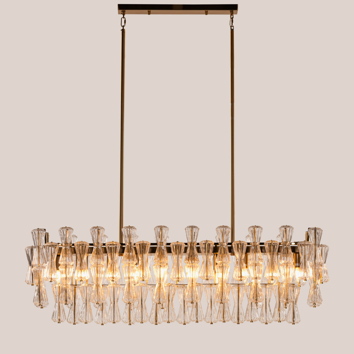 Light Rain (Gold, Textured) Glass Chandelier