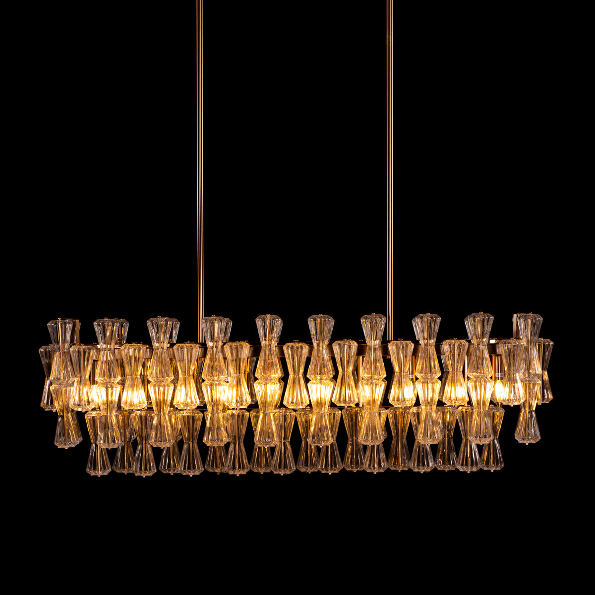 Light Rain (Gold, Textured) Glass Chandelier