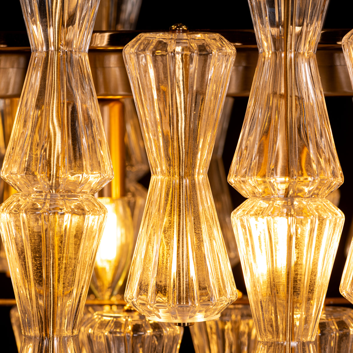 Light Rain (Gold, Textured) Glass Chandelier