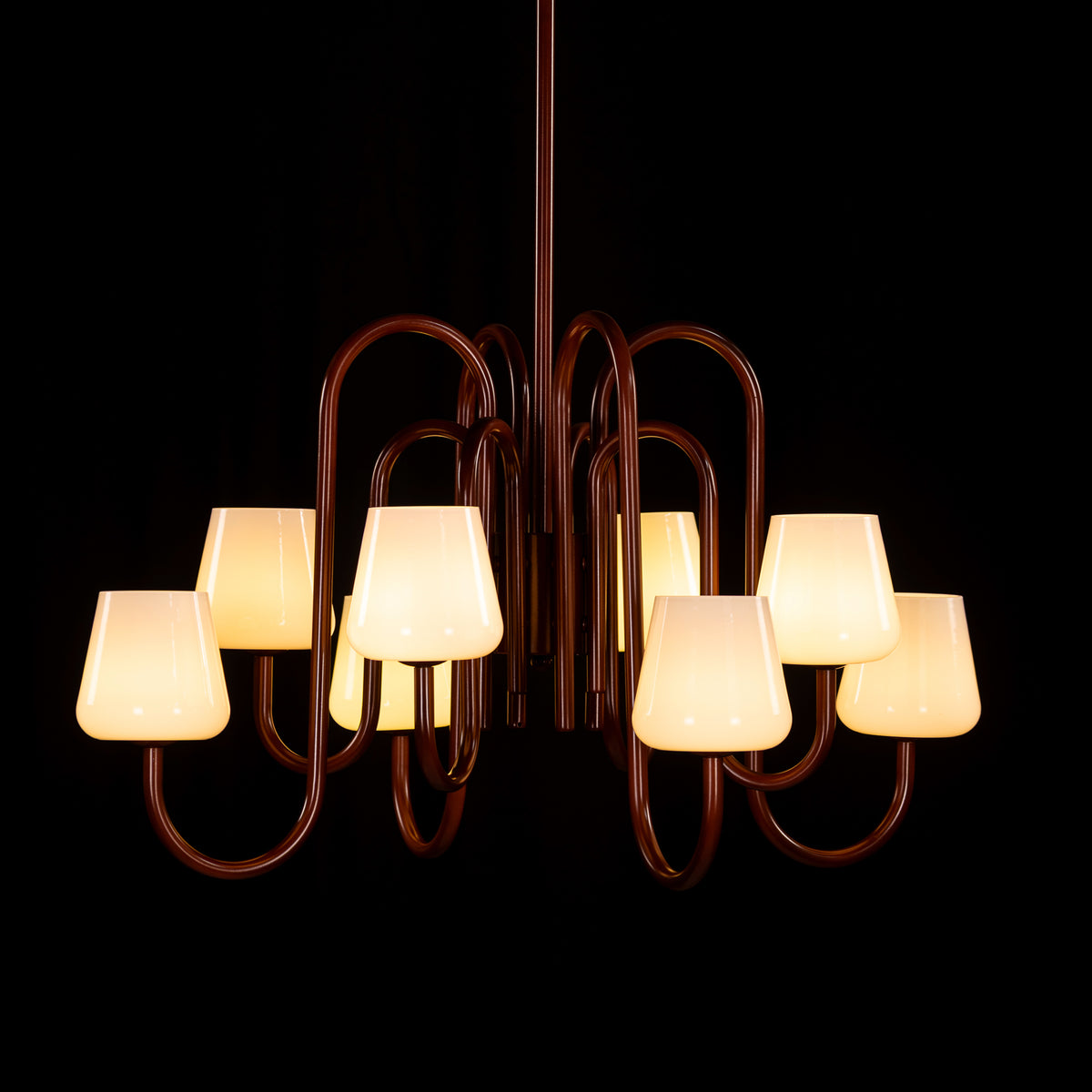 The Poet's Flame (Brown, White) Glass Chandelier