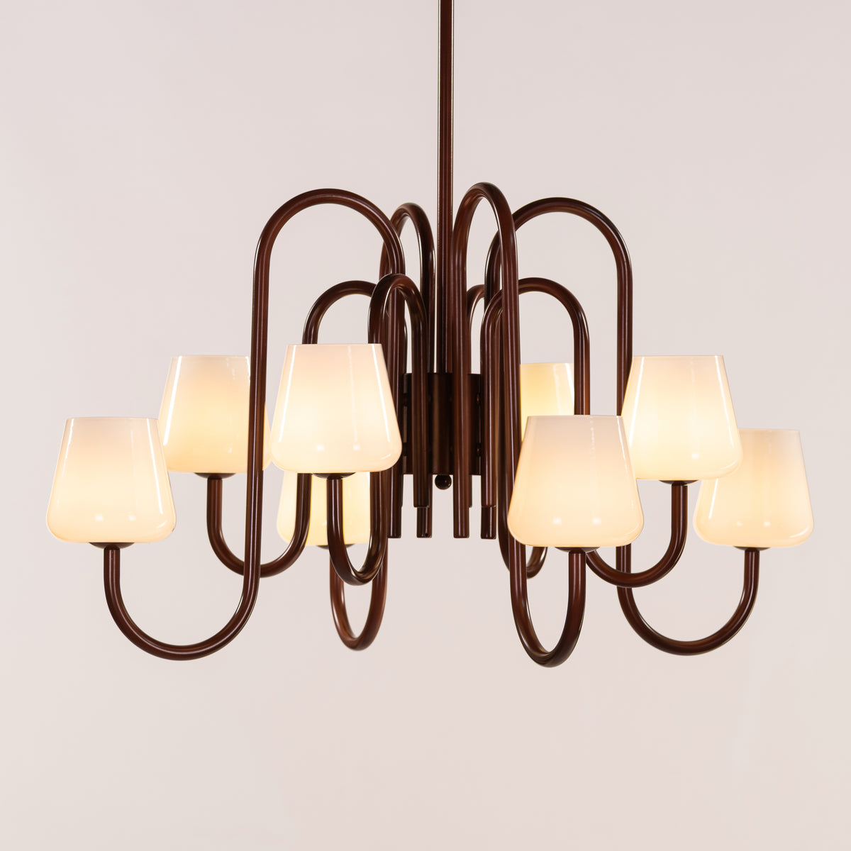 The Poet's Flame (Brown, White) Glass Chandelier