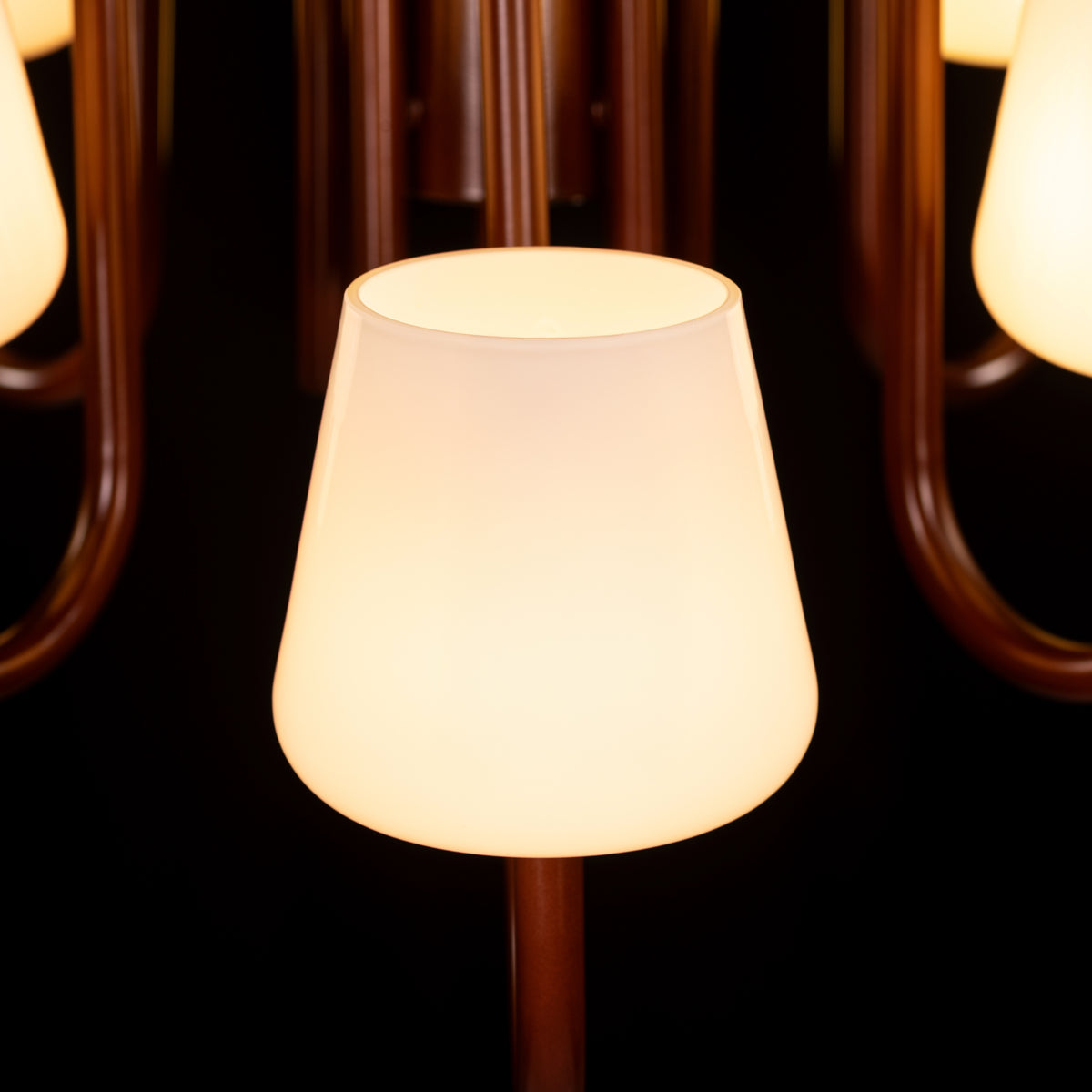 The Poet's Flame (Brown, White) Glass Chandelier