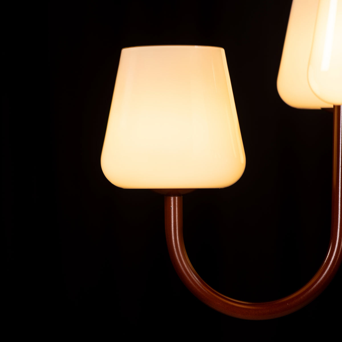 The Poet's Flame (Brown, White) Glass Chandelier