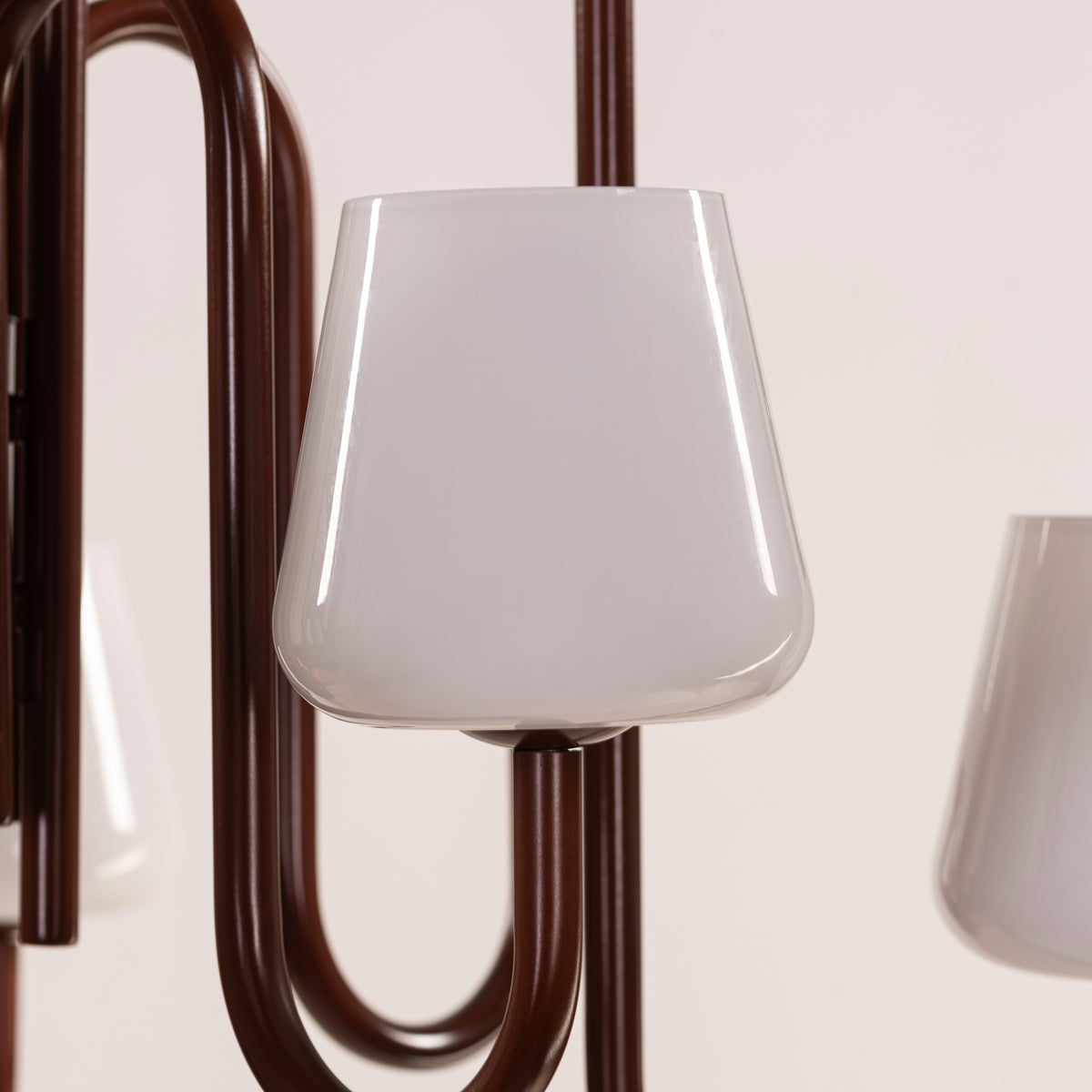 The Poet's Flame (Brown, White) Glass Chandelier