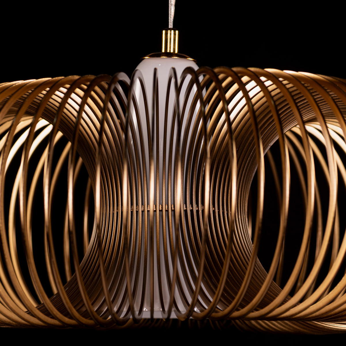 Oïna (Small, Gold, White) Metal & Glass Pendant Light