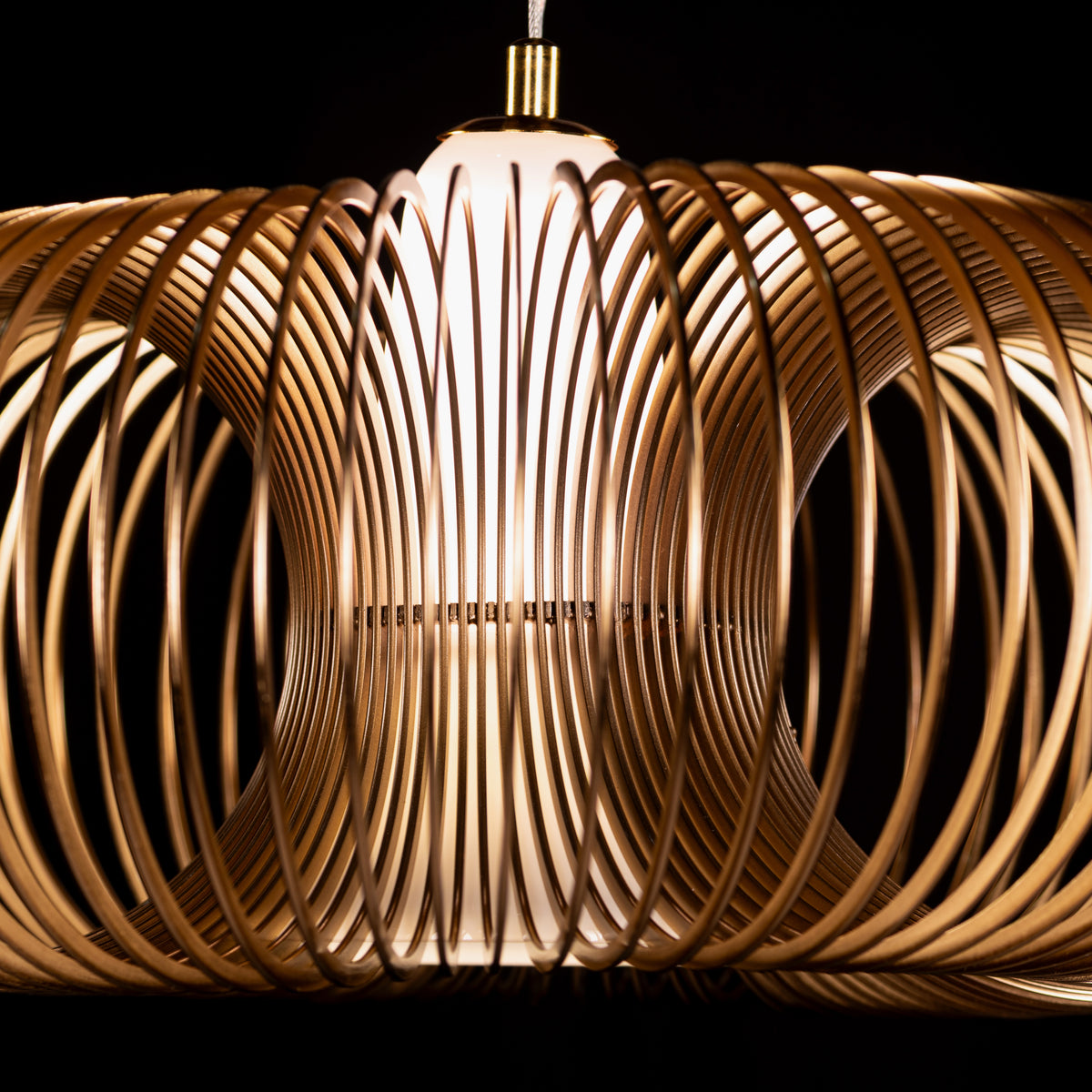 Oïna (Small, Gold, White) Metal & Glass Pendant Light