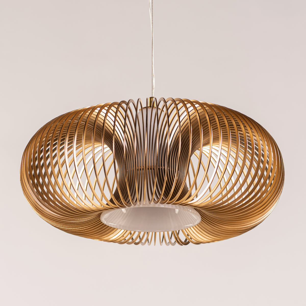 Oïna (Small, Gold, White) Metal & Glass Pendant Light