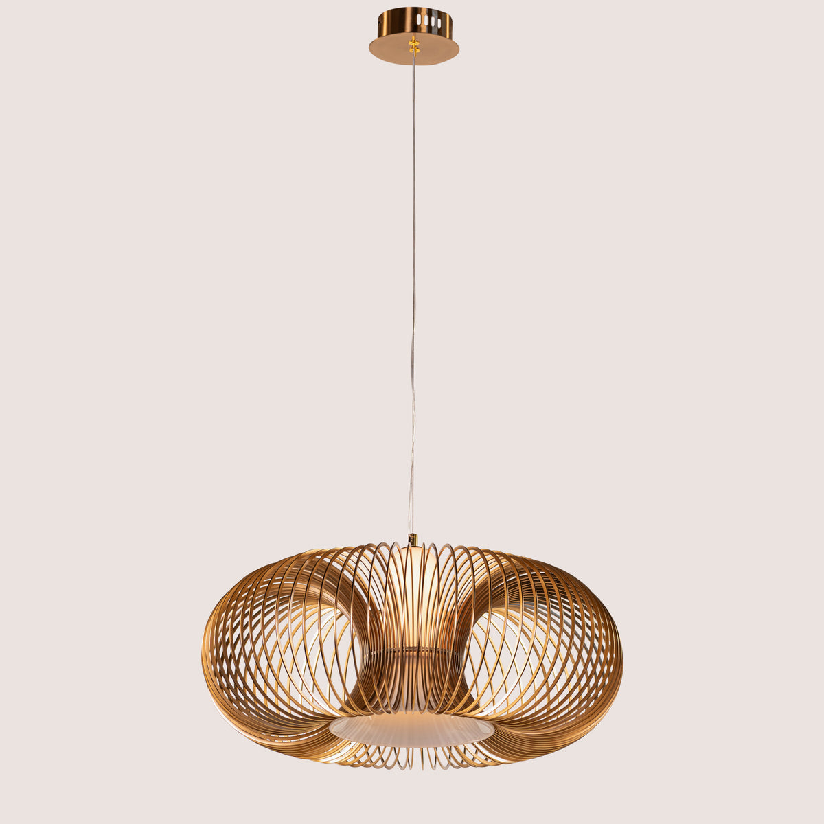 Oïna (Medium, Gold, White) Metal & Glass Pendant Light