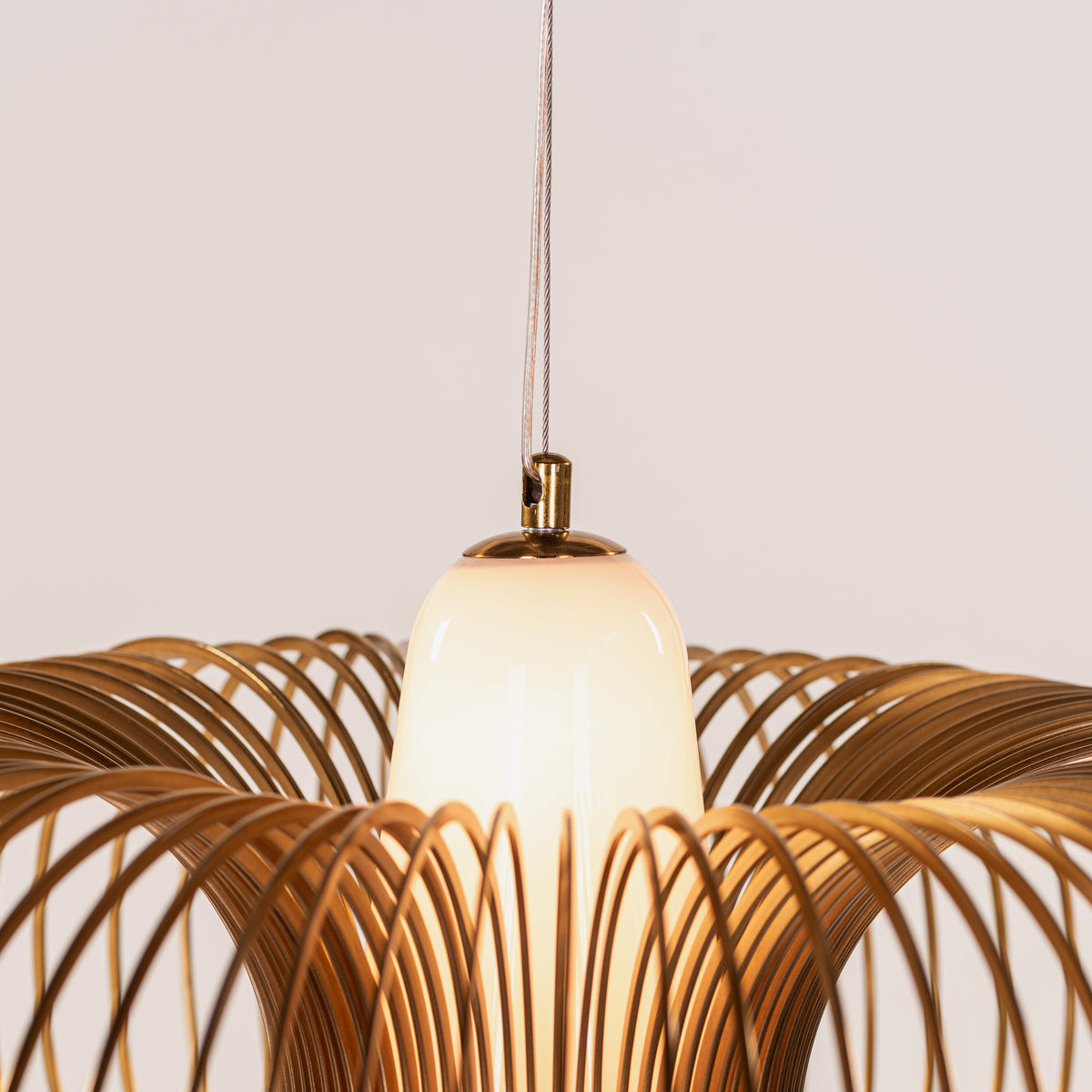 Oïna (Medium, Gold, White) Metal & Glass Pendant Light