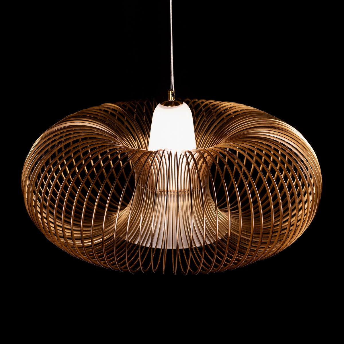 Oïna (Medium, Gold, White) Metal & Glass Pendant Light