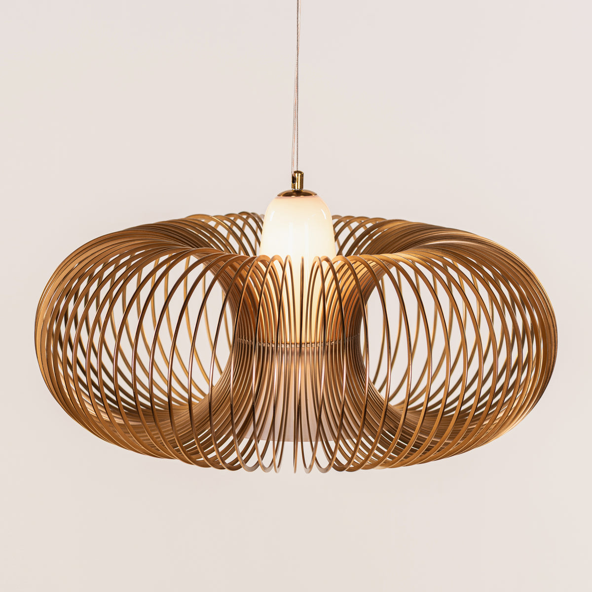 Oïna (Medium, Gold, White) Metal & Glass Pendant Light