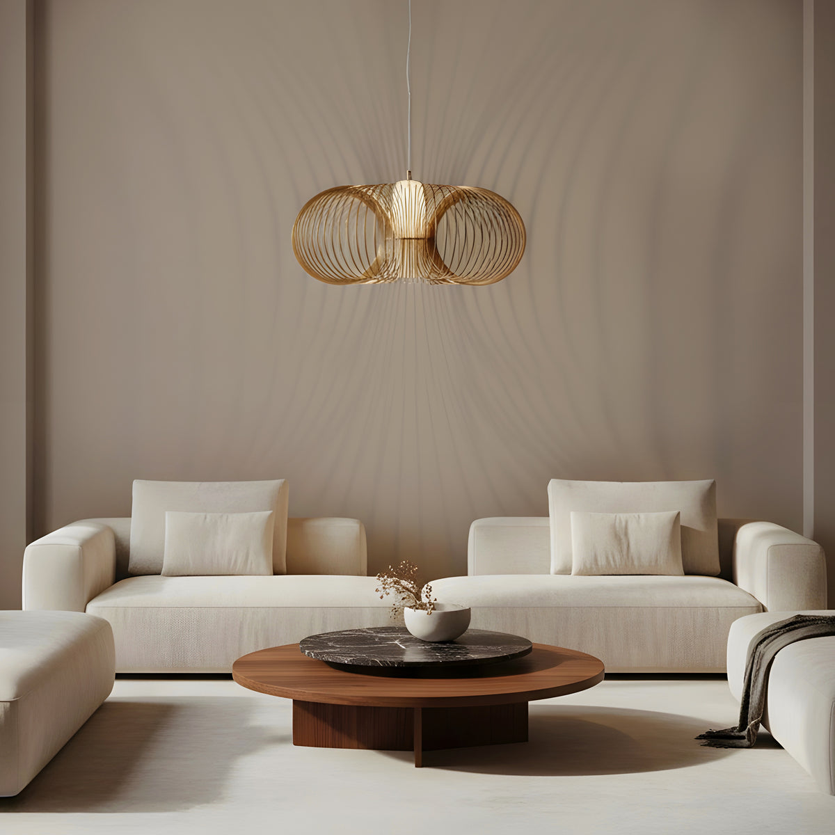 Oïna (Large, Gold, White) Metal & Glass Chandelier