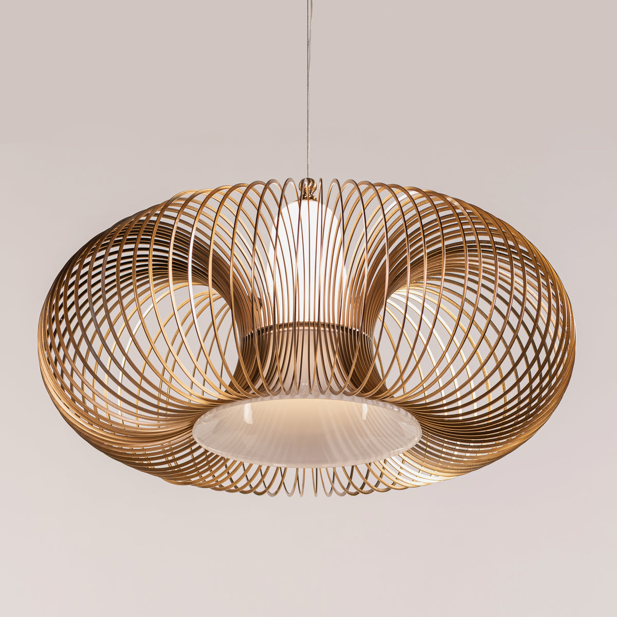 Oïna (Large, Gold, White) Metal & Glass Chandelier