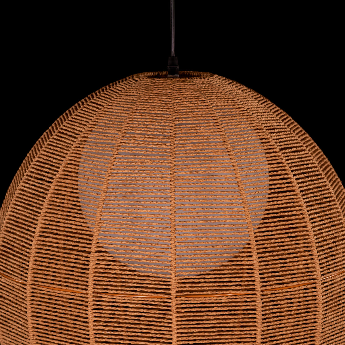 Sundown Cove (Gold, Beige) Rattan Pendant Light