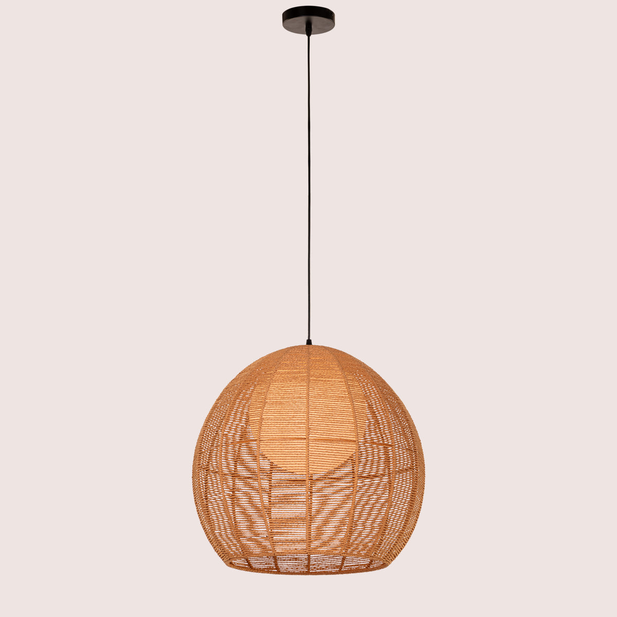Sundown Cove (Gold, Beige) Rattan Pendant Light