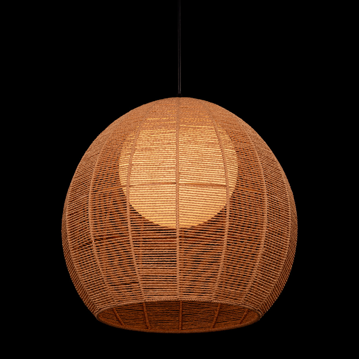 Sundown Cove (Gold, Beige) Rattan Pendant Light