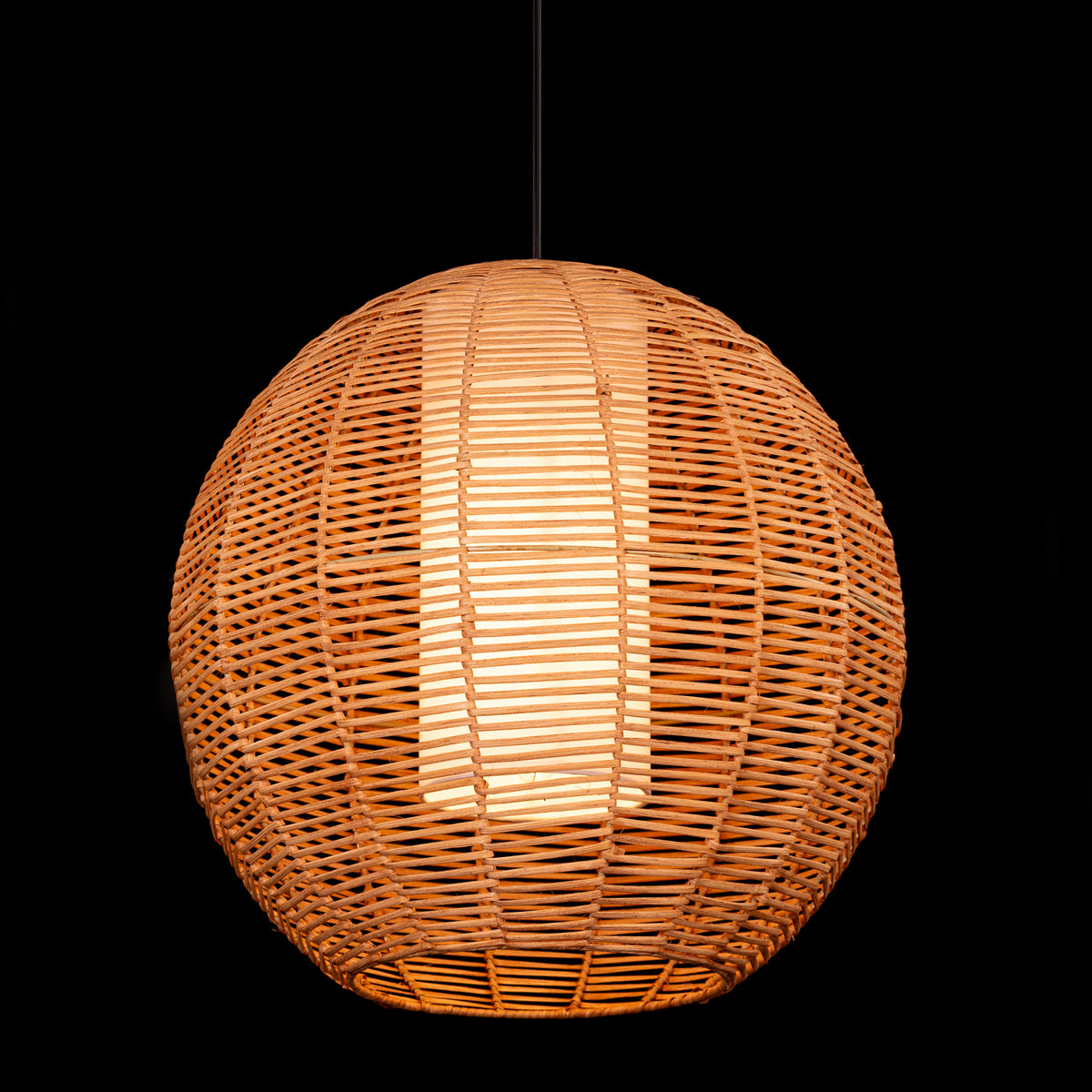 Sunlight Shore (Round, Beige) Rattan Pendant Light
