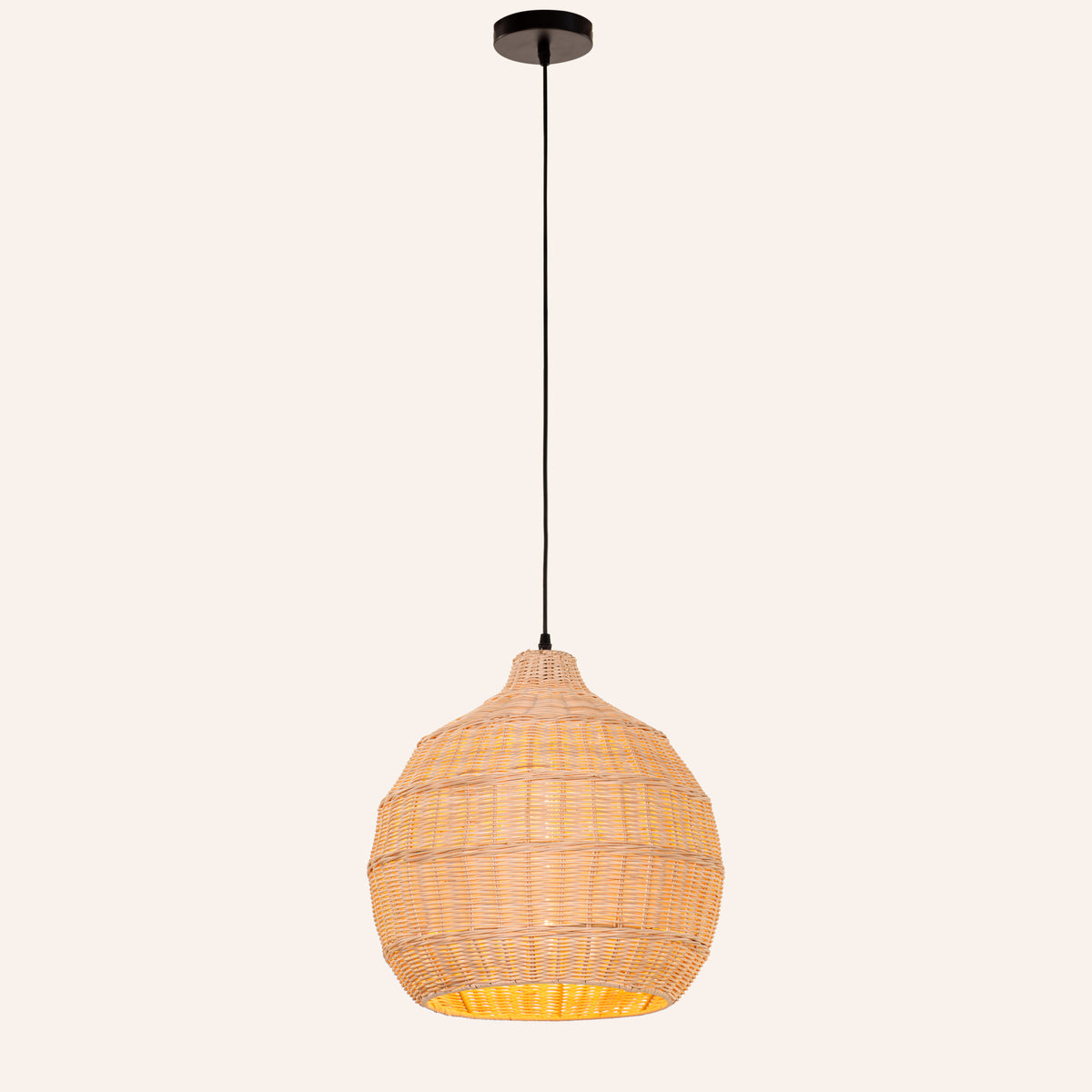 Bayfront Basket (Beige) Rattan Pendant Light