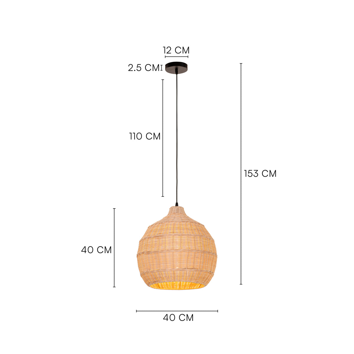 Bayfront Basket (Beige) Rattan Pendant Light